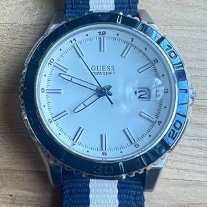 Guess waterpro blue and white nautical watch NEW BATTERY